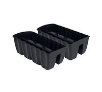 PAFEN 2 jardineras colgantes - 58,5 x 28,5 x 20,5 cm - Maceta para balcón, barandilla, antracita