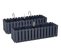 PAFEN 2X Macetero para Flores con Soportes - 58 x 18 x 16,2 cm - Sistema De Riego para Macetas Balcón Jardineras para Macetas, Antracita