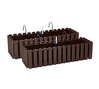 PAFEN 2X Macetero para Flores con Soportes - 58 x 18 x 16,2 cm - Sistema De Riego para Macetas Balcón Jardineras para Macetas, Marrón