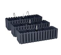 PAFEN 3X Macetero para Flores con Soportes - 58 x 18 x 16,2 cm - Sistema De Riego para Macetas Balcón Jardineras para Macetas, Antracita