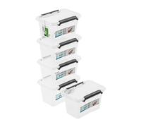 PAFEN 5x caja de almacenaje con tapa, 0,65l - 15x9,5x8,5cm - SET contenedores de almacenaje cajas transparentes cajas apilables de almacenaje con clips de cierre contenedores de plástico