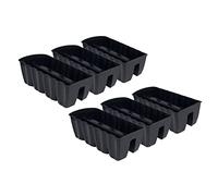 PAFEN 6X Jardineras Colgantes - 58,5 x 28,5 x 20,5 cm - Maceta Macetero Maceta de Balcón Maceta de Barandilla Jardinera de Barandilla, Antracita