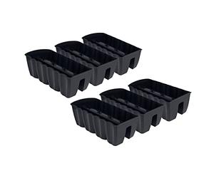 PAFEN 6X Jardineras Colgantes - 58,5 x 28,5 x 20,5 cm - Maceta Macetero Maceta de Balcón Maceta de Barandilla Jardinera de Barandilla, Antracita