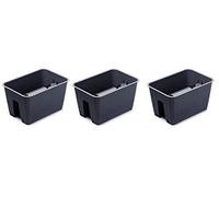 PAFEN Macetero 3 en 1, juego de 3 macetas, DRLB, aspecto de ratán, 4 colores, 40 x 27 x 22,5 cm, barandilla de balcón (antracita)