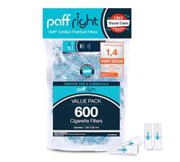 Paffright 600, Boquillas para Cigarrillos, Filtros Tabaco, Boquilla Targard, Boquillas Tabaco de Liar 8mm, Filtro Cigarros y Tabaco, 600 Filtros Anti Nicotina y Alquitran para Regular