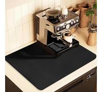 pafnisoin Alfombrilla Escurreplatos 1 piezas Estera de máquina de Café 40 * 60cm Alfombrilla Cafetera Alfombrilla Fregadero Cocina（Negro）