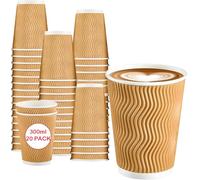 pafnisoin Vaso Cafe 20 PCS Vaso de Papel para Cafe 300 ml Vasos Papel （Marrón）