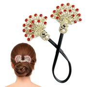 Pafowl Hair Bun Maker | Clipons de hebilla de diamantes de imitación Donut Maker, accesorios de para mujeres y niñas Su diseño único inspirado en una cola de pafowle le permite reparar su cabello