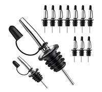 Pafusen 12 paquetes de botellas vertedoras cónicas de acero inoxidable clásico de velocidad de botella con boquilla cónica, boquilla de flujo libre, labio de botella más adecuado de 19 mm