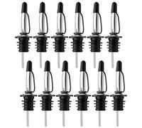 Pafusen 12 unidades de vertedores de aceite de oliva con cierre, vertedor para botellas de aceite, vertedores de licores para vino, café, jarabe de vinagre (plata, vertedor con cierre)