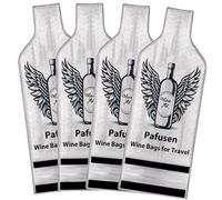Pafusen Paquete de 4 bolsas protectoras de viaje para botellas de vino, bolsas de vino para viajes, reutilizables, bolsas de viaje de vino para botellas de vino, avión, coche, crucero, maleta,