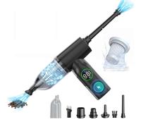 PAFXMT Negro 20000PA Aspirador De Mano, Aspirador Coche 40 Minutos De Tiempo De Ejecución 4 en 1 Ultra-Ligero Mini Aspirador Coche Aspiradora De Mano El Hogar, Coche, Viajes