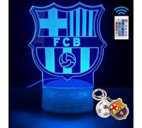 PAGAMADU Lámpara LED 3D decorativa futbol con 16 colores y control remoto. Regalo niños y adultos. Lampara Escudo de futbol. Vive la magia de tu equipo en tu habitación. Regalo llavero (Barcelona)