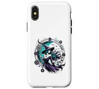 Pagan Witch Mystical Night Wheel of the Year with Moon Carcasa para iPhone X/XS