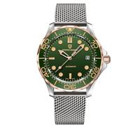 Pagani Design 007-Model - Reloj de pulsera automático para hombre, movimiento japonés, bisel de cerámica, acero inoxidable, impermeable, cuerda automática, Oro verde milanés