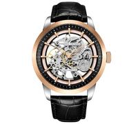 Pagani Design 1638 Relojes Automáticos para Hombres, Reloj de Pulsera Automático para Hombre con Esfera Esqueleto Correa de Cuero Genuino Reloj de Pulsera Mecánico Analógico Hueco Casual de Moda, Oro