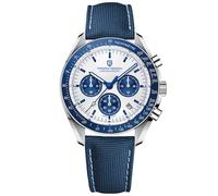 Pagani Design 1701 Reloj Hombre, Cronógrafo de Cuarzo para Hombre, Calibre japonés VK63, Brazalete de Acero Inoxidable, Resistente al Agua 100 Metros, Deportivo Relojes Hombre. (1701-Cinturón Azul)