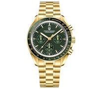 Pagani Design 1701 V3 - Reloj de Cuarzo para Hombre, Movimiento japonés VK63, Acero Inoxidable, Impermeable, Oro/Verde, Pulsera