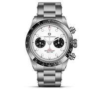 Pagani Design 1718 Panda Dial - Reloj cronógrafo para hombre con movimiento japonés VK64 de acero sin rigidez, resistente al agua hasta 100 m, reloj casual para hombre, blanco, pulsera