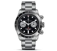 Pagani Design 1718 Panda Dial - Reloj cronógrafo para hombre con movimiento japonés VK64 de acero sin rigidez, resistente al agua hasta 100 m, reloj casual para hombre, negro, pulsera