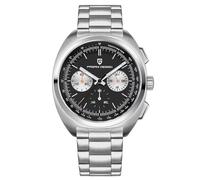 Pagani Design AR Sapphire Quartz Chronograph Vintage Dial Clock Leather Men's Watches New Turtle Back Chronograph 1782 Men's Quartz Watch VK63 Movement (Cinturón Acero Negro Q-1782)