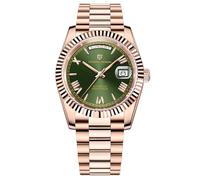 Pagani Design DD40 1783 Reloj de Caballero automático NH36A Calibre AR Cristal de Zafiro Reloj mecánico de Lujo para Caballero 10Bar Water-Resistant. (Oro Rosa Verde)