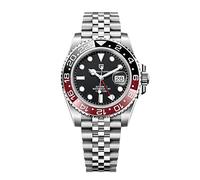 Pagani Design GMT 40 mm Reloj Automático de Hombre Cristal de Zafiro Acero Inoxidable 100 Waterproof Analógico Relojes Mecánicos de Hombre Relojes de Hombre(Fünf Perlen Schwarz Rot)