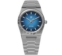 Pagani Design Montre à Quartz pour Homme en Acier inoxydable Saphir étanche 100 m 7 mm Ultra Fine (Silberblau)