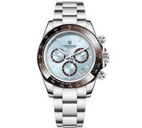 Pagani Design PD-1644 Reloj de Cuarzo para Hombre, Cristal de Zafiro, Acero Inoxidable 316L, Bisel cerámico, Movimiento VK63, Resistente al Agua Reloj para Hombre (Azul Cielo 1644-LP)