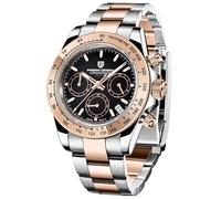 Pagani Design PD-1644 - Reloj para hombre con movimiento Seiko VK63 y zafiro resistente a los arañazos., Oro negro., Clásico