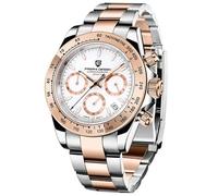 Pagani Design PD-1644 - Reloj para hombre con movimiento Seiko VK63 y zafiro resistente a los arañazos., Blanco dorado, Clásico