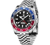 Pagani Design PD-1662 Reloj mecánico automático GMT de acero inoxidable para hombre, cristal de zafiro, impermeable, Clásico