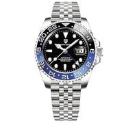 Pagani Design PD-1662 Reloj mecánico automático GMT de acero inoxidable para hombre, cristal de zafiro, impermeable, Clásico