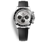Pagani Design PD1644 - Reloj de Pulsera para Hombre, Cuarzo, cronógrafo, Movimiento VK63, Cristal de Zafiro, Bisel arcoíris, Acero Inoxidable, Resistente al Agua hasta 100 m, Reloj Deportivo, Pd-1664