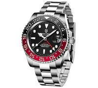 Pagani Design - Reloj mecánico automático GMT de acero inoxidable para hombre, cristal de zafiro, impermeable, Ostra de coque, Clásico