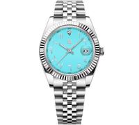 Pagani Design Rollstimi RT128 - Reloj de pulsera mecánico automático para hombre, pulsera de acero inoxidable, resistente al agua hasta 50 m, Azul, Japonés