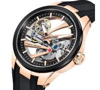 Pagani Design YS030 - Reloj mecánico automático para hombre, esfera de esqueleto, acero inoxidable, impermeable, deportivo, 10 bar, reloj casual de lujo para hombre, Oro negro., Clásico