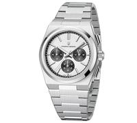 Pagani Diseño Cronógrafo Relojes para Hombres Reloj de Pulsera analógico, Acero Inoxidable de Cuarzo Reloj de los Hombres; Cristal de Zafiro (Blanco)