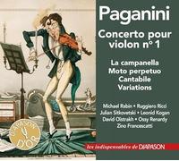 Paganini : Concerto pour violon n° 1 - uvres pour violon et piano. Rabin, Ricci, Sitkovetski, Oistrakh, Francescatti.