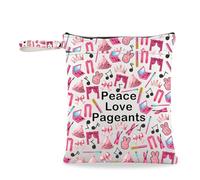 Pageant Queen - Bolsa de mano para concurso de belleza, concurso de belleza, corona, pulsera, bolsa de comestibles, paz, amor, concurso, Peace Love Pageant