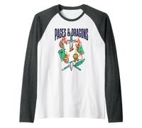 Pages & Dragons Libro Fantasía Ficción Espada Y Hechicería Nerd Camiseta Manga Raglan