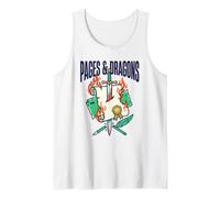 Pages & Dragons Libro Fantasía Ficción Espada Y Hechicería Nerd Camiseta sin Mangas