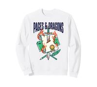 Pages & Dragons Libro Fantasía Ficción Espada Y Hechicería Nerd Sudadera
