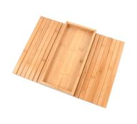 Pagezol Mesa de bambú para reposabrazos de sofá, bandeja flexible de madera para reposabrazos, respetuosa con el medio ambiente, antideslizante, bandeja plegable para reposabrazos de sofá para