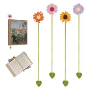 Página floral: clip de pétalos de ganchillo, marcador de flores de , decoración hecha a mano, accesorio de libro de puntos, componente de regalo literario, paquete de variedad de colores pastel de