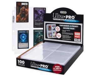 Página Secure Platinum de 4 bolsillos para toploaders - Protege tus tarjetas mientras viajas, combina bien con la carpeta de tarjetas Ultra Pro