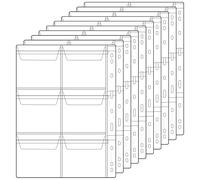 Páginas de bolsillo para monedas: 6 bolsillos/hoja Insertos de bolsillo para monedas estándar de 9 orificios Mangas de recolección para losas de monedas Medallas Tarjetas comerciales 10 hojas CS03106