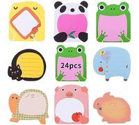 Páginas Sticky Notes,24 Piezas 480 Páginas Notas Adhesivas de Animales,Mini Notas Adhesivas,para Oficina,Escuela,Pequeños Regalos para Estudiantes