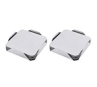 PAGJHRFJG 12X Posavasos - Soporte de Acero Inoxidable con Juego de Posavasos - Bebida Leche Café de Té Portavasos Suministros para el Hogar Cuadrados