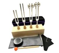 PAGJHRFJG Juego de Diapasones de Resonancia para Curación, Diapasones Ponderados y No Ponderados (128 Hz, 136 Hz, 256 Hz, 384 Hz), Herramientas de Terapia de Sonido para Chakras